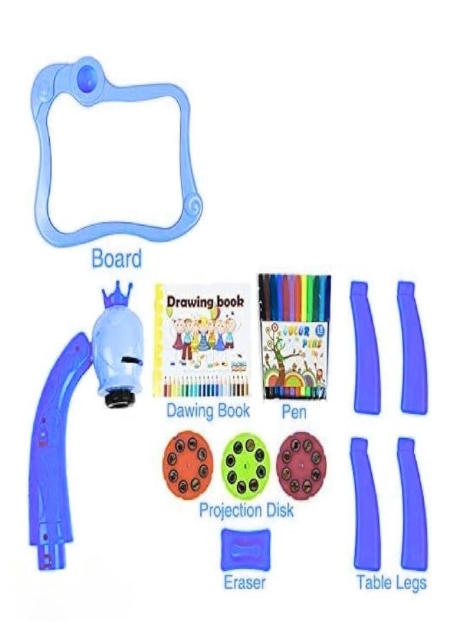 Braintastic Kids Projector Drawing Table with Light & Music | Educational Art & Tracing Toy with Patterns and Color Pens | for 3+ Years Boys & Girls (Blue) - Image 3